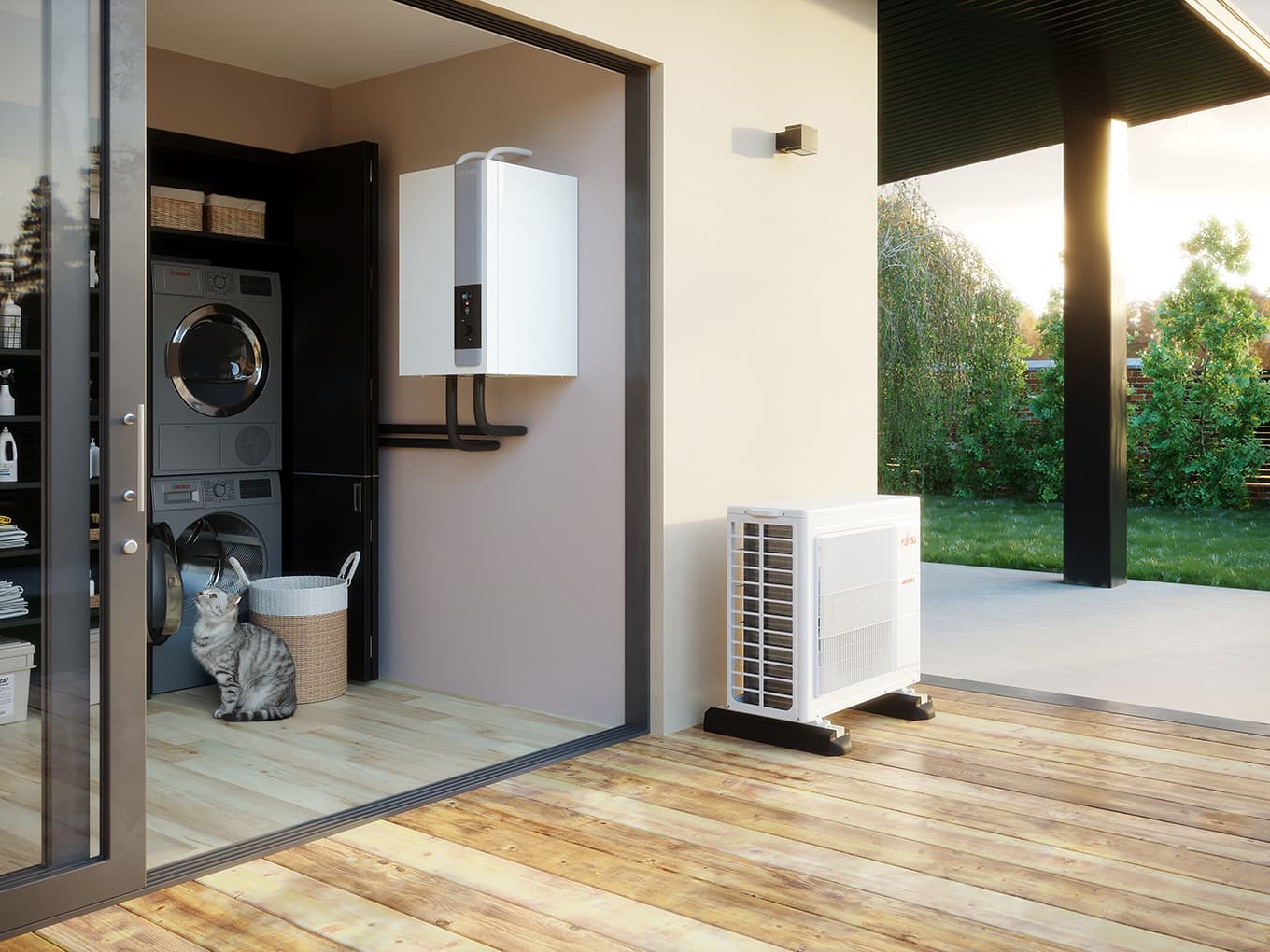 Ambiance extérieure pompe à chaleur hybride Atlantic